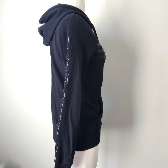 BCBGMaxAzria Sequined Hoodie Jacket - Picture 3 of 8